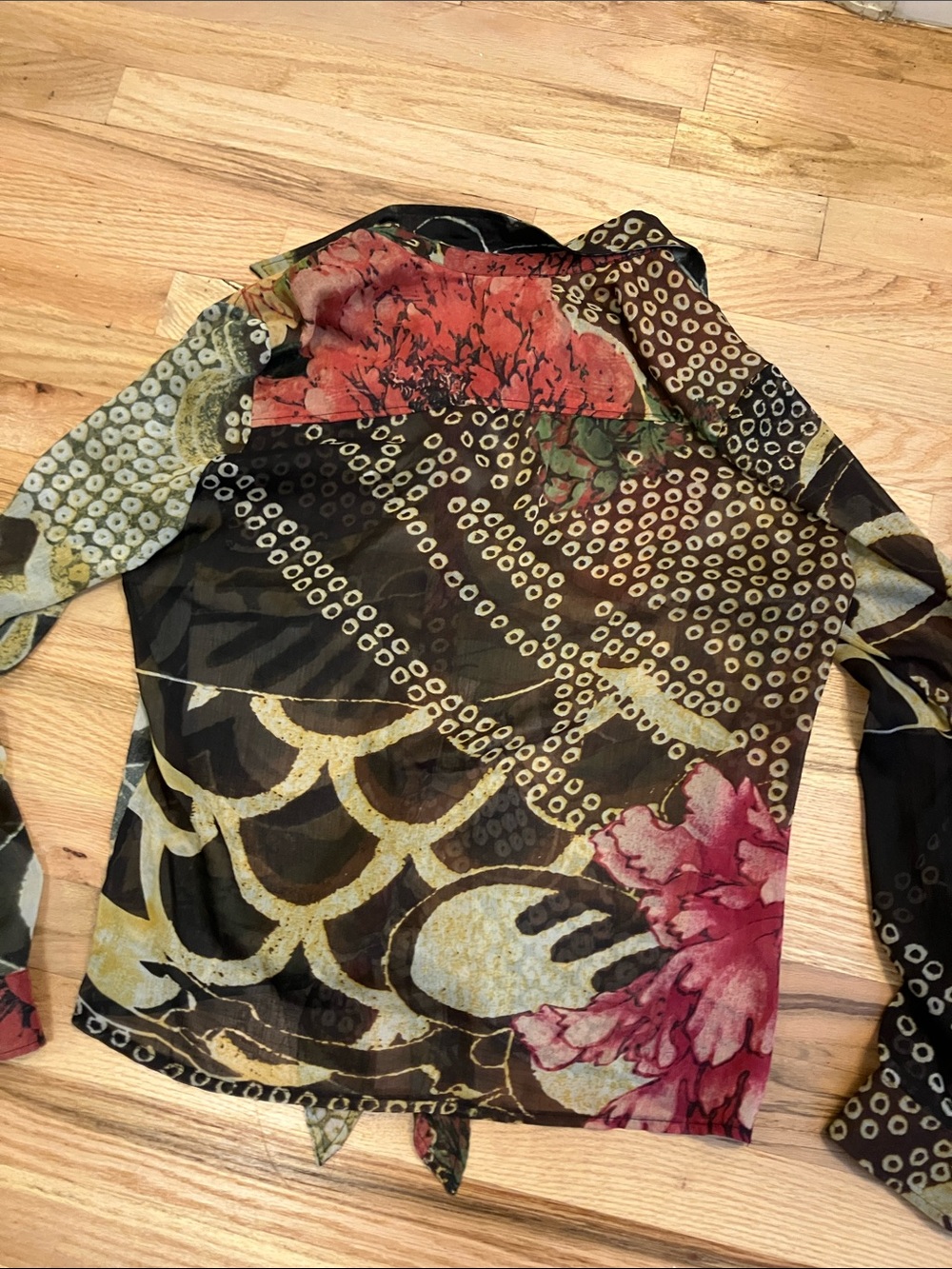 Alberto Makali Multicolor Floral Print Blouse in Rust & Burgundy - Picture 9 of 9